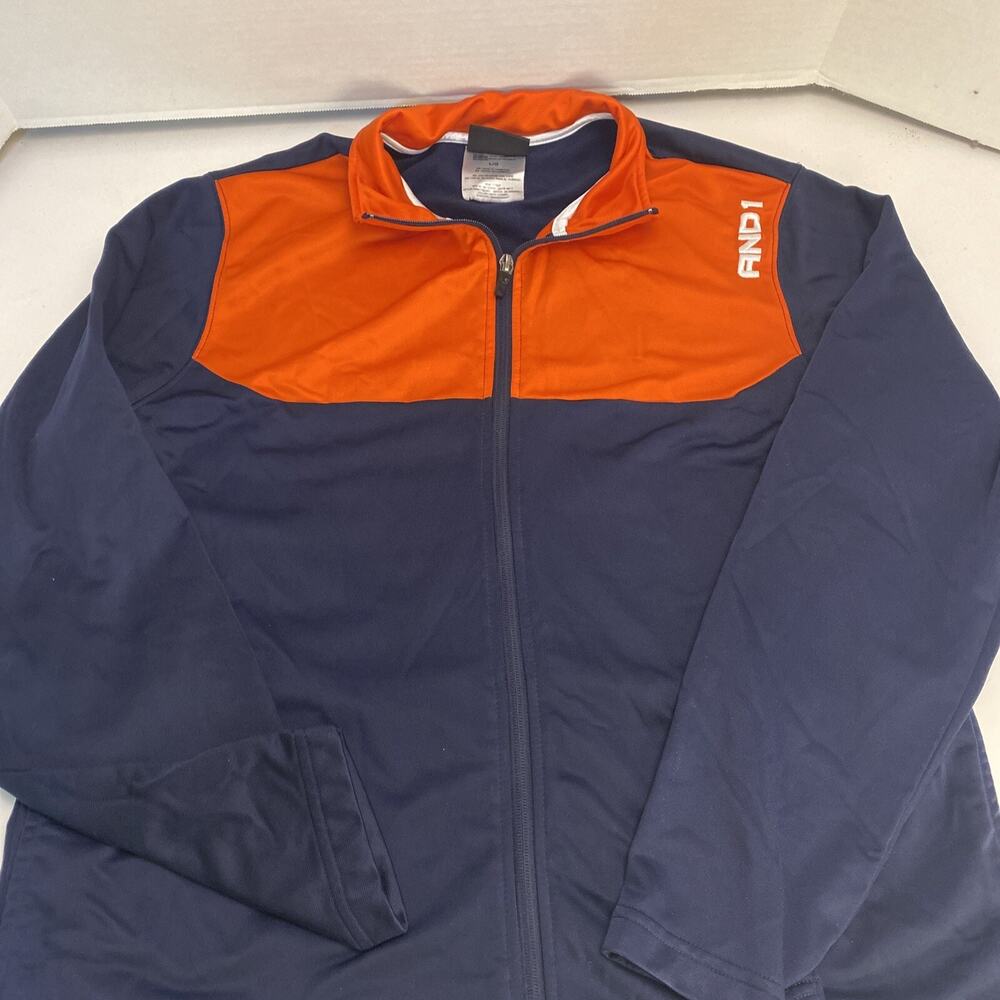 And1 Jacket Mens L Red Black Zip Up NICE